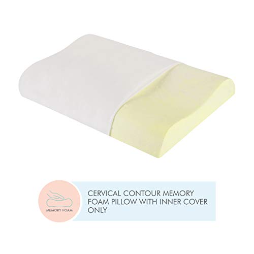 Product Cover The White Willow Contour Cervical Orthopedic Memory Foam Pillow- White (X-Small, Off White)
