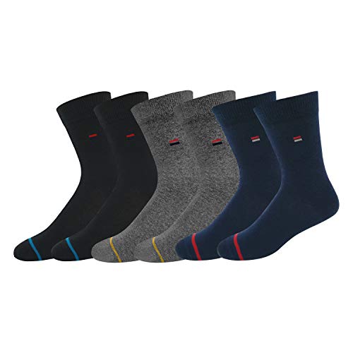 Product Cover NAVYSPORT Men's Cotton Business Formal Socks Blue, Grey, Black (Pack of 3)