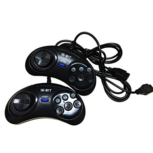 Product Cover 【2 Pack】 16 Bit Game Controller 6 Button SEGA Genesis - Black