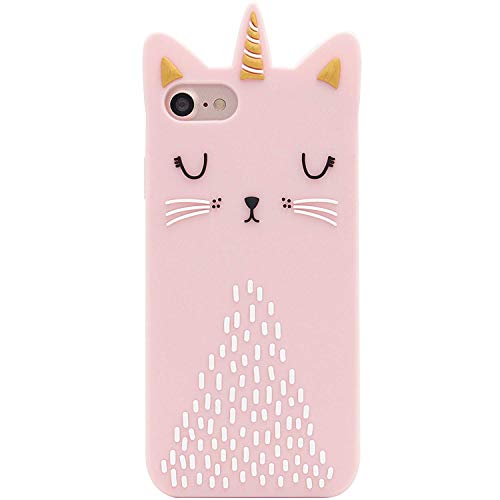 Product Cover Artbling Cat Unicorn Case for iPhone 5 5S 5C SE Silicone 3D Cartoon Animal Pink Cover,Kids Girls Cool Lovely Cute Love Cases,Kawaii Soft Gel Rubber Unique Character Fashion Funny Protector for iPhone5