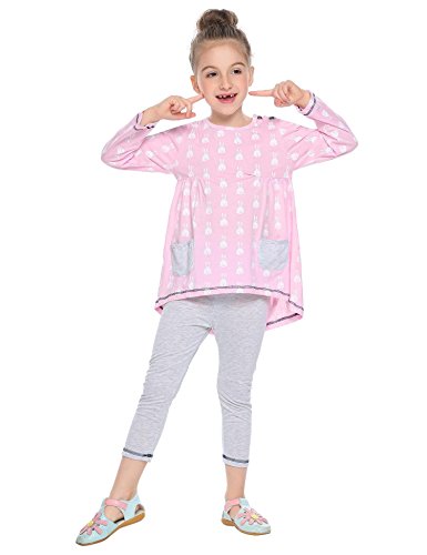 Product Cover Balasha Little Girls Clothes Set Cute Bunny Girls Outfits Long Sleeve Tops and Pants Set