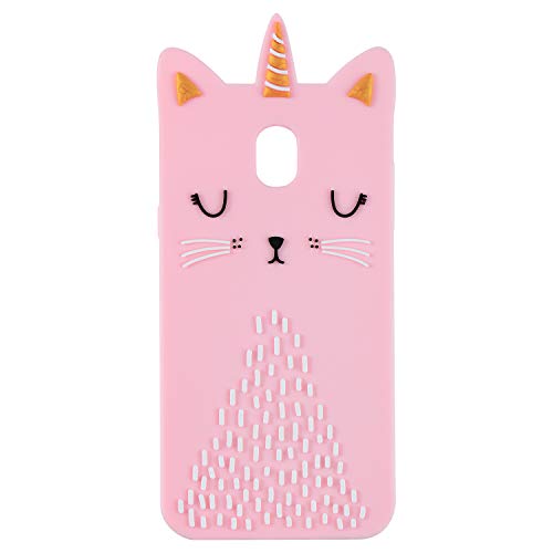 Product Cover Funermei Cat Unicorn Case for Samsung J7 2018(J737),J7 Refine J7 V 2nd Gen Silicone 3D Cartoon Animal Pink Cover,Kids Girls Cool Cute Cases,Kawaii Soft Gel Character Protector for Samsung J7 Star 2018