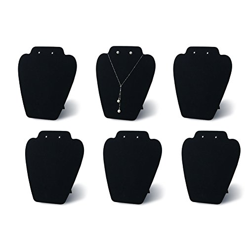 Product Cover 7TH VELVET 6 Pieces Black Velvet Easel Necklace & Earing Display 7 3/8 inches W x 8 2/8 inches H, Cover with Sturdy Velvet, Reinforced Bracket