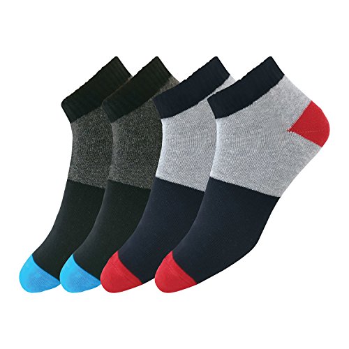 Product Cover Maanja Men's Colourful Cotton Cushion Ankle Socks - Free Size (Pack of 2) (V38V39)