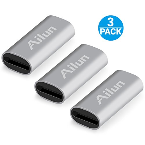 Product Cover Ailun Charging Adapter Compatible with Apple Pencil Cable 3 Pack Compatible with iPad Pencil Charger Convertor and Tether Female to Female Cable Adapter for iPad Pro Apple Pencil Connector Silver
