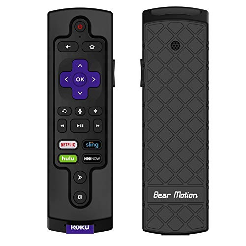 Product Cover Bear Motion Case for Roku 2017 Remote Controller - Silicone Shock Resistant Cover for Ruko 2017 Remote Controller (Roku Ultra 2017, Black)