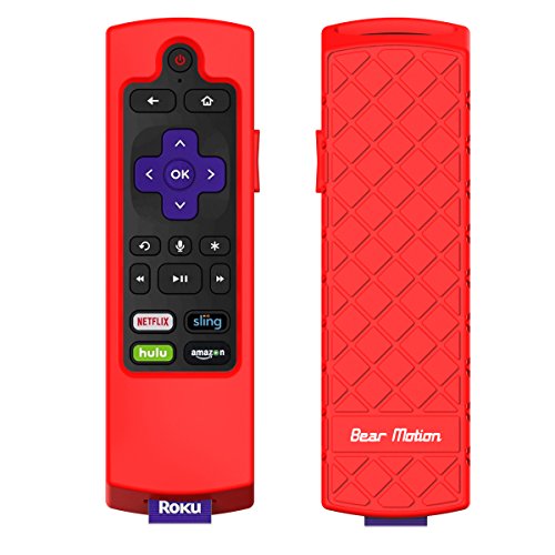 Product Cover Bear Motion Case for Roku 2017/2018 Remote Controller - Silicone Shock Resistant Cover for Ruko 2017 Remote Controller (Streaming Stick/Stick + / Express/Express + 2017/2018, Red)
