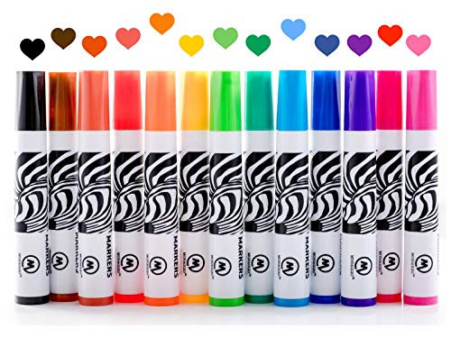 Product Cover Excellent Dry Erase Markers for Whiteboard. Great Set & Gift for Kids, Adults! Perfect in Classroom and Office. Amazing Big Pack of 13 Bright Colors. Fine Thin Tip, Washable from Board, Ultra Color