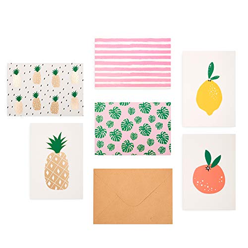 Product Cover Outshine 48 Blank Greeting Note Cards with Envelopes in Cute Storage Box (6 Designs) | Bulk All Occasion Notecards | 3.5
