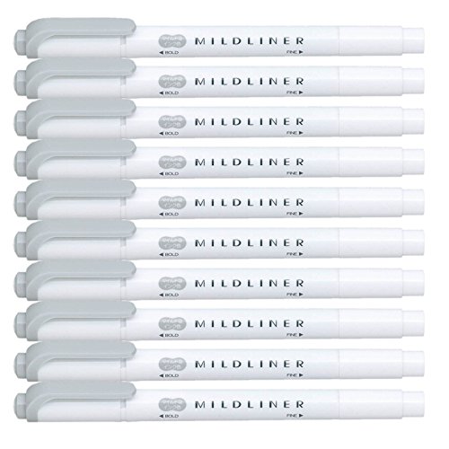 Product Cover ZEBRA MILDLINER Highlighter pen markers, Mild Gray (WKT7-MGR) x 10