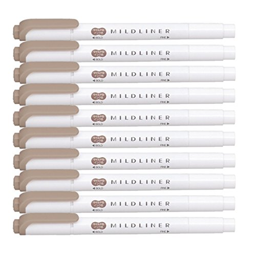 Product Cover ZEBRA MILDLINER Highlighter pen markers, Mild Brown (WKT7-ME) x10