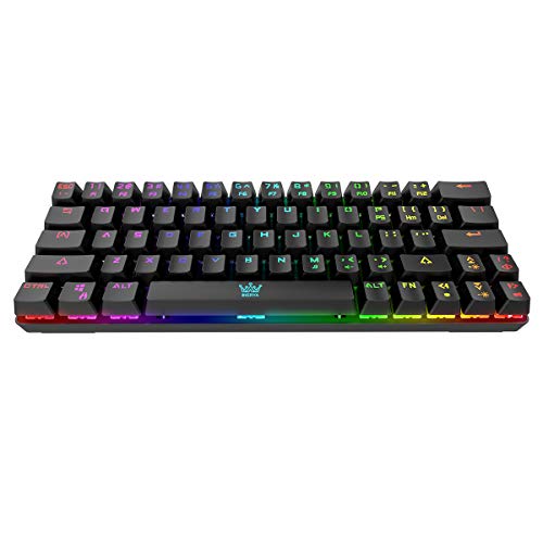 Product Cover DIERYA Mechanical Gaming Keyboard 60% True RGB Backlit Bluetooth 4.0 Wired/Wireless LED Computer Keyboard for Multi-Device iPhone Android Mobile PC Laptop - Cherry MX Blue Equivalent Switch (DK-63)