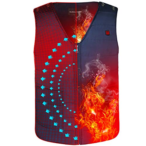 Product Cover Heated Vest for Men,Heated Vest for Women Rechargeable with Battery Pack,,7.4V 7200mAh Electric Heated Vest for Motorcycling Hunting Skiing,Size Adjustable,3 Heat Setting,Works 5-10H,Navy,Heated Vest