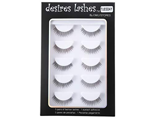Product Cover DESIRES LASHES By EMILYSTORES Natural Strip Eyelashes Multipack 5Pairs Per Kits, 02 Tuesday