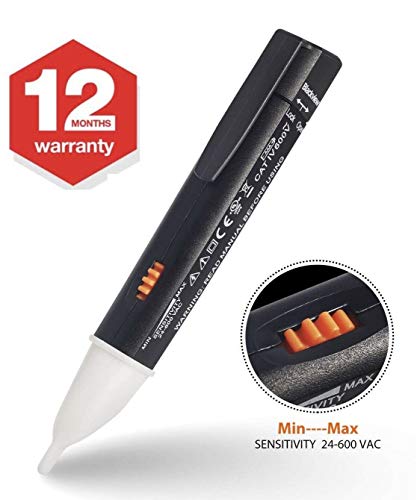Product Cover Non-Contact Voltage Tester, Blackview Electrical Voltage Detector Pen, Adjustable Sensitivity, Range 24V-600V, with LED Indicate Light & Alarm Mode Live/Null Wire Judgment