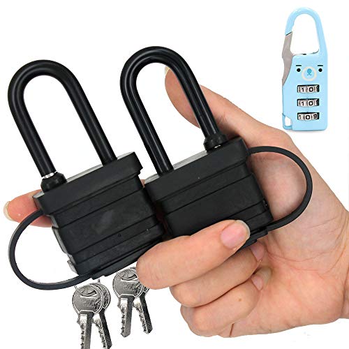 Product Cover 40mm 2-Heavy Duty Waterproof Padlock - Ideal for Home, Garden Shed, Outdoor, Garage, Gate Security (2 Pieces Set, Send a Small Password Lock)
