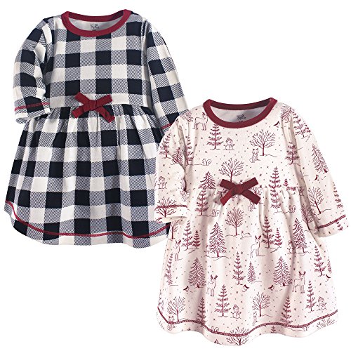 Product Cover Touched by Nature Girls, Toddler, and Baby Organic Cotton Long-Sleeve Dresses, Winter Woodland, 9-12 Months