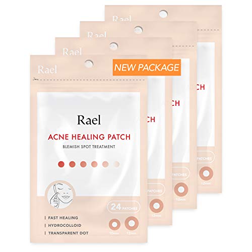 Product Cover Rael Acne Pimple Healing Patch - Absorbing Cover, Invisible, Blemish Spot, Hydrocolloid, Skin Treatment, Facial Stickers, Two Sizes, Blends in with skin (96 Patches, 4Pack)