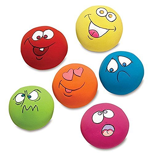 Product Cover 6PCS Squeaky Ball for Dogs Puppy Toy Funny Animal Sets Pet Interactive Play for Small Dog with Sound Squeaker Assorted Face