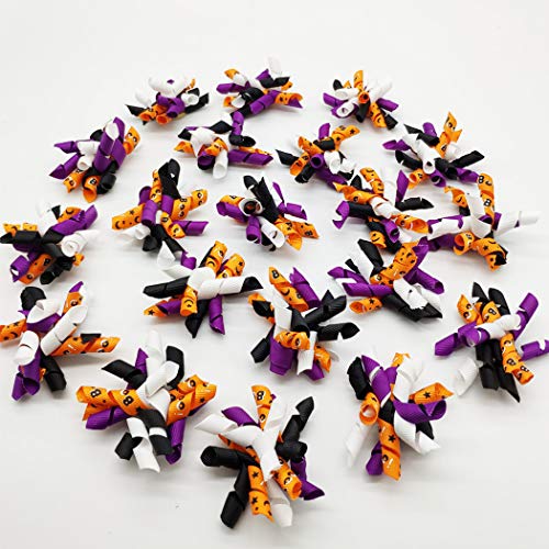 Product Cover Hixixi 20pcs/Pack Halloween Pet Dog Cat Hair Bows Puppy Grooming Bows Hair Accessories with Rubber Bands (B#)