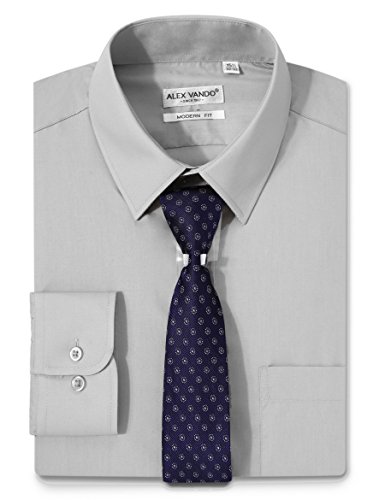 Product Cover Joey CV Mens Dress Shirts Regular Fit Long Sleeve Solid Color Shirt(Grey, 17.0 34/35)