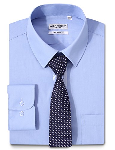 Product Cover Joey CV Mens Long Sleeve Dress Shirts Cotton Casual Regular Fit Shirt(Blue, 15.5 32/33)