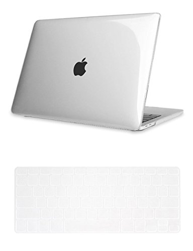 Product Cover Robustrion Crystal Clear Hard Case Shell Cover for MacBook Pro 15 inch A1990/A1707 with Keyboard Protector Cover (Transparent)