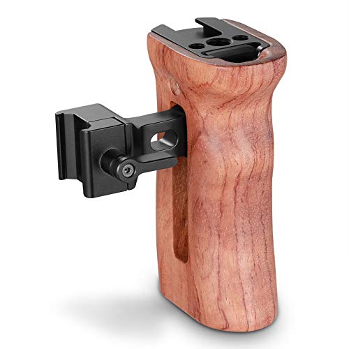 Product Cover SMALLRIG Universal Side Wooden NATO Handle Grip DSLR Camera Cage w/Cold Shoe Mount Built-in Wrench, Threaded Holes - 2187