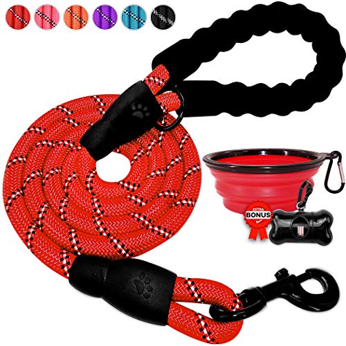 Product Cover BARKBAY Leash for Big Dogs Rope Leash Heavy Duty Dog Leash with Comfortable Padded Handle and Highly Reflective Threads 5 FT for Small Medium Large Dogs