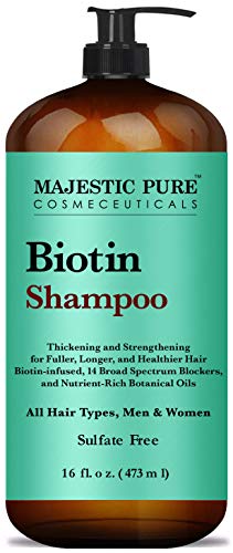 Product Cover Majestic Pure Biotin Hair Shampoo - Hair Loss Shampoo for Thicker Hair - Infused with Vitamins, Nourishing and Volumizing, DHT Blockers, for Men & Women - 16 fl oz