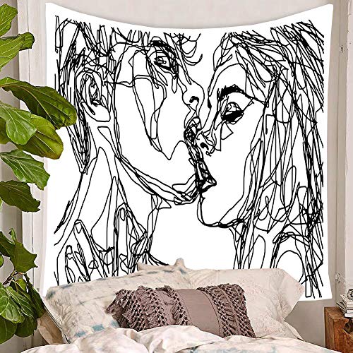 Product Cover TSDA Youth Vigor Abstract Sketch Art Kiss Lovers Tapestry are Very Ideal for Wall Decoration in Men or Women Rooms 59