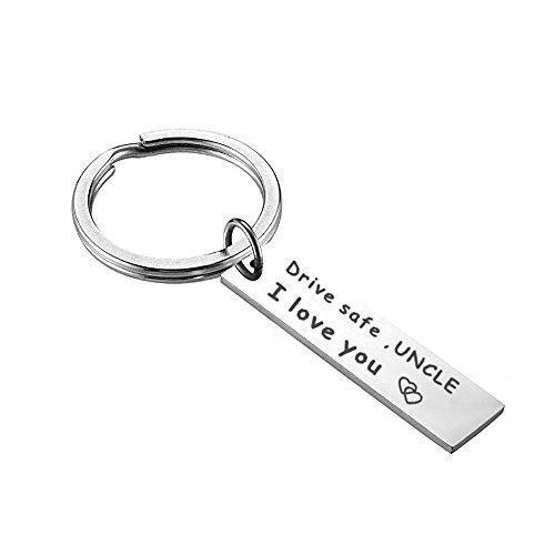 Product Cover Meiligo Drive Safe Keychain I Love You Trucker dad mom gift grandpa grandma gift uncle aunt gift stocking stuffer (Uncle Keychain)
