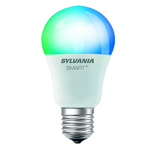 Product Cover SYLVANIA SMART+ Bluetooth Full Color Light A19 LED Light Bulb, 60-Watt Equivalent, Works with Amazon Alexa, the Google Assistant, and Apple HomeKit, No Hub Required