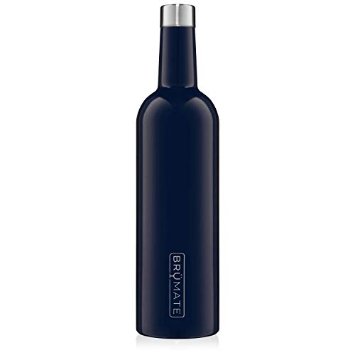 Product Cover BrüMate Winesulator 25 Oz Triple-Walled Insulated Wine Canteen Made Of Stainless Steel, 24-hour Temperature Retention, Shatterproof, Comes With Matching Silicone Funnel (Navy Blue)