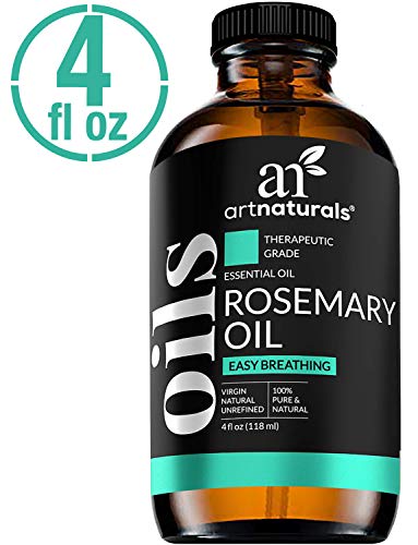 Product Cover ArtNaturals 100% Pure Rosemary Essential Oil - (4 Fl Oz / 120ml) - Undiluted Therapeutic Grade - Focus Think and Breathe