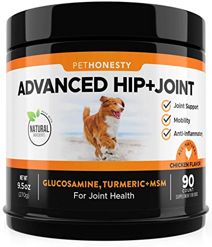 Product Cover Glucosamine for Dogs - Dog Joint Supplement Support for Dogs with glucosamine Chondroitin, MSM, Turmeric - Advanced Hip and Joint Support for Dogs Chews and Pet Joint Pain Relief - 90 ct