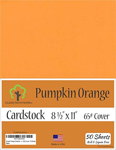 Product Cover Pumpkin Orange Cardstock - 8.5 x 11 inch - 65Lb Cover - 50 Sheets