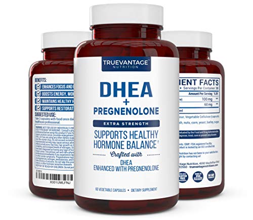 Product Cover Extra Strength DHEA 100mg Supplement with Pregnenolone 60mg -Supports Hormone Balance, Lean Muscle Mass, Energy, Mood, Sleep, and Healthy Aging in Men and Women