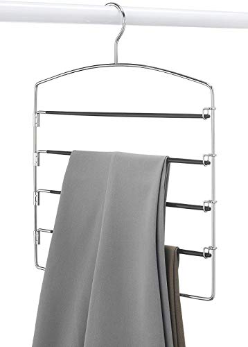 Product Cover IVAAN® 5 Tier Steel Hanger for Wardrobe, Sarees, Pants, Scarfs & Other Clothes (One Hanger)