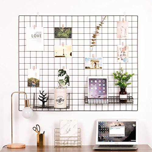 Product Cover Kaforise Vinyl Dipped Wire Wall Grid Panel, Multifunction Photo Hanging Display and Wall Storage Organizer, Pack of 1, Size 39.4