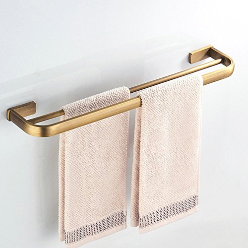 Product Cover BigBig Home Double Towel Bar Antique Brass Bathroom Accessories Hardware, 22 Inch Brass Rack for Bath, Brass Finish Towel Bar Wall Mounted