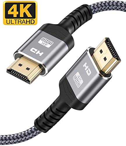 Product Cover Highwings 4K HDMI 2.0 Cable 10FT/3M,4K@60Hz Ultra High Speed 18Gbps HDMI 2.0 Cable Nylon Braided - Supports Ethernet,3D, 30AWG,Audio Return,4K HDR,HDCP 2.2,HDTV,Xbox Playstation PS3 PS4 PC Blu-ray ect