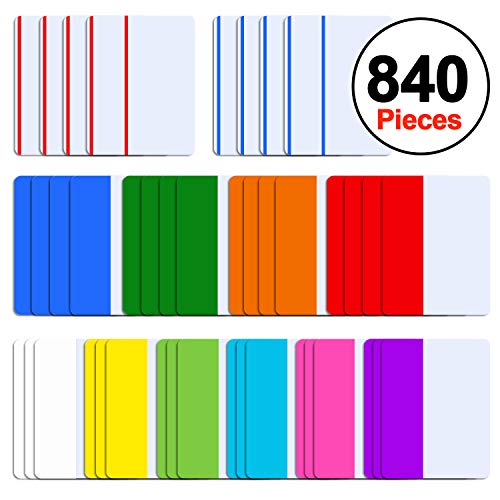 Product Cover SIQUK 840 Pieces Tabs 2 inch Sticky Tabs Index Tabs Page Markers Colored Page Tabs for Reading Notes, Books and File Folders, 42 Sets 12 Colors