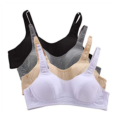Product Cover MANJIAMEI Teens Girls Cotton Bras Wire Free Lightly Padded Sports Training Bras