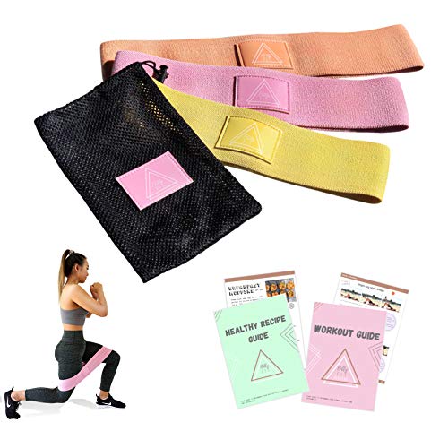 Product Cover Bitty Fit Glute Bands for Women | Fabric Resistance Bands Set of 3 with A Travel Bag, Exercise & Diet Guide | Booty Resistance Bands for Legs and Butt Workouts, Therapy, Stretching & Squats