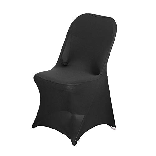Product Cover Efavormart 10PCS Stretchy Spandex Fitted Folding Chair Cover Dinning Event Slipcover for Wedding Party Banquet Catering - Black