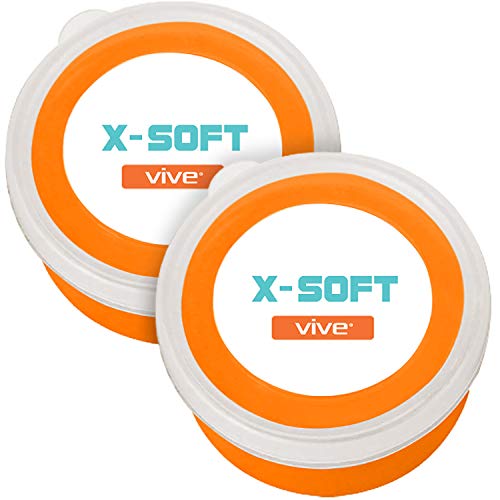 Product Cover Vive Therapy Putty X-Soft (2-Pack) for Finger, Hand & Grip Strength Exercises - Extra Soft, Soft, Medium and Firm Resistance Kit for Occupational, Physical Therapy, Thinking and Stress