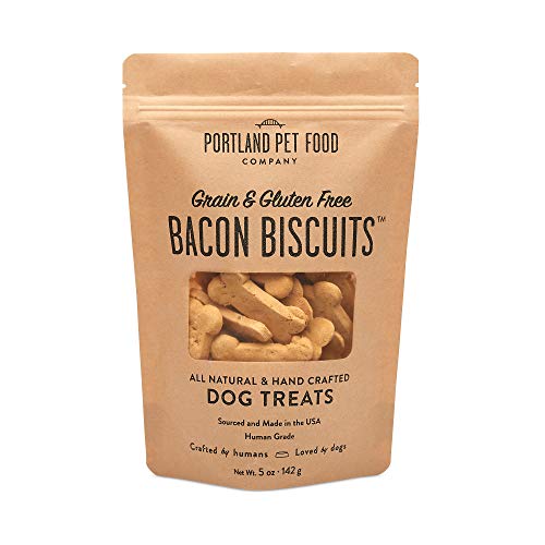 Product Cover CRAFTED BY HUMANS LOVED BY DOGS Portland Pet Food Company, Dog Treats Bacon Biscuits, 5 Ounce