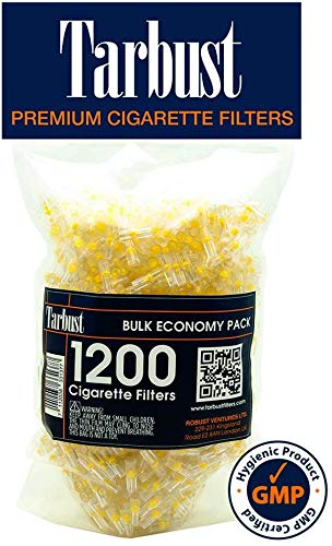 Product Cover TarBust Disposable Cigarette Filters, Tar Filter for Cigarettes, 8mm, Bulk Economy Pack,1200 Per Pack | Anti Tar Filter Tips (1200)