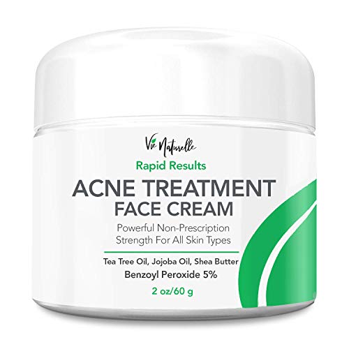 Product Cover Acne Treatment Cream - Benzoyl Peroxide 5% - Topical Anti Pimple Medication for Cystic Acne Spot Treatment - Tea Tree Oil for Acne with Witch Hazel, Jojoba Oil, Almond Oil, and Shea Butter